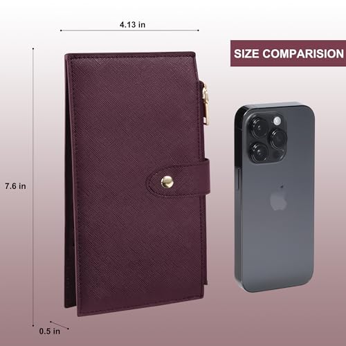 Image of Travelambo RFID Wallet Women Large Size Bifold Multi Card Wallet Case with Zipper Pocke Credit Card Holder for Women