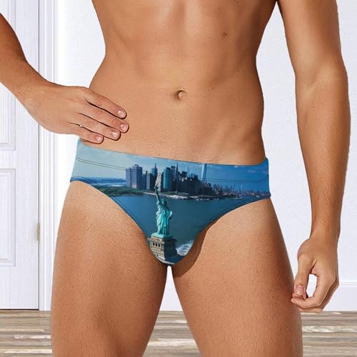 New York City State Mens Swim Briefs Quick Dry Swim Trunk Bikini Underwear Swimsuit4