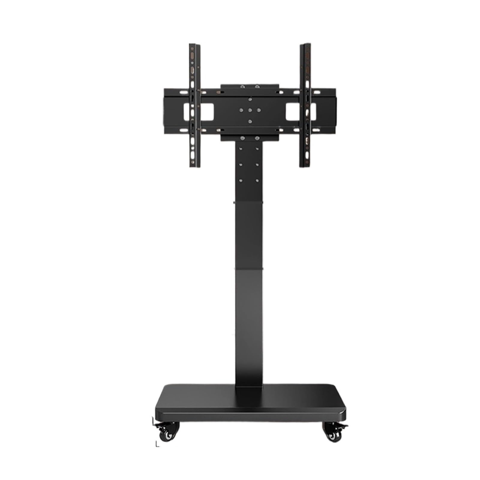 Meuble TV à roulettes pivotant écran plat support orientable noir - 4