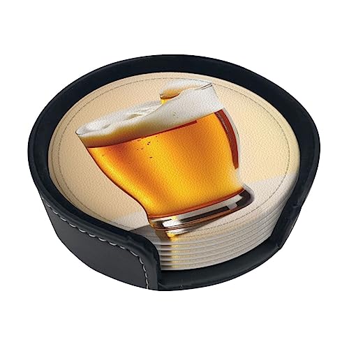 Dessous de verre imprimé mousse de bière en polyuréthane - Lot de 6 pour table basse - 2