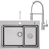 CECIPA 68x48 cm Lavello Cucina con Arco Rubinetto Cucina Molla