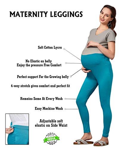 Image of Women's Cotton Lycra Over The Belly Maternity Leggings for Pregnant Women for Pre & Post Pregnancy