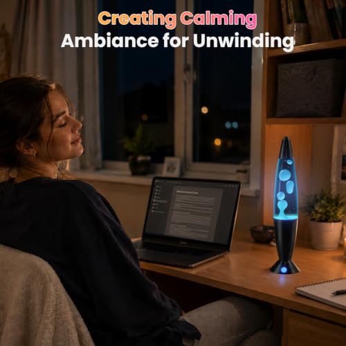 Image of 17 Colors Changing Liquid Motion Lamps,13.5 Inch Night Light with Remote Giant Relax Mood Classic Cool Nightlight for Home Room Bedroom Decor
