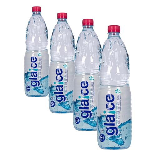 Glaice - Agua Alcalina ionizada, Sabor limpio, Textura aterciopelada, sistema de bio-reacción 100% mineral,1,25 Litros (Paquete de 4)