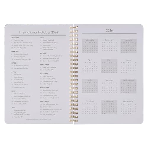Christian Art Gifts 2026 Compact Spiral-bound 12 Month Planner for Women: Be Still & Know Encouraging Scripture, Daily Planning, Organizing, Reminders, Appointments, Cute Teal Multicolor Floral & Gold - Thumbnail 5