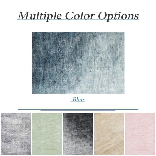 Washable Rug 10x14 Area Rugs for Living Room - Stain Resistant Non-Slip Backing Boho Rug for Bedroom,Durable & Ultra-Thin Vintage Large Area Rug(10x14,Blue)