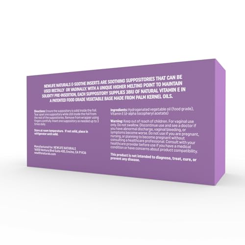 image for NewLife Naturals Vitamin E Suppositories 38IU - Vaginal Dryness Irrita