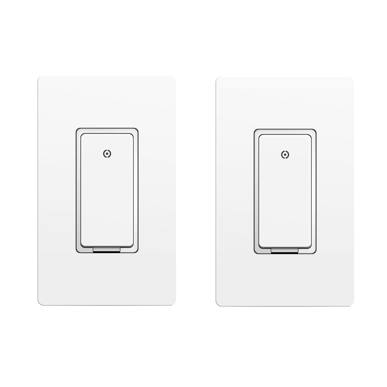 Smart Switch with Matter, Connected Wall Switch for Apple Home, Google Home, SmartThings, Single Pole, NOT for Alexa, UL-Certified, White,10A, 2-Pack