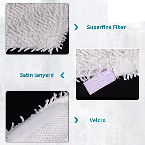 Aedcbaide 4 Pack Microfiber Mops Pads for Shark Steam Pocket Mops S3500 series, S2901, S2902, S3455K, S3501, S3550, S3601, S3801, S3901, S4601, S4701, Household Replacement Cleaning Pads Steam Mop Pad