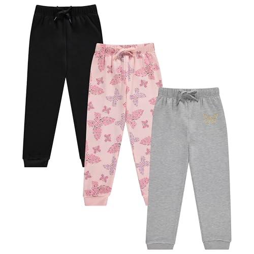 Image of BTween Kids Girls Fashion Stretch Waist Ultra Soft Jogger Pants Set 3 Pack Bundle