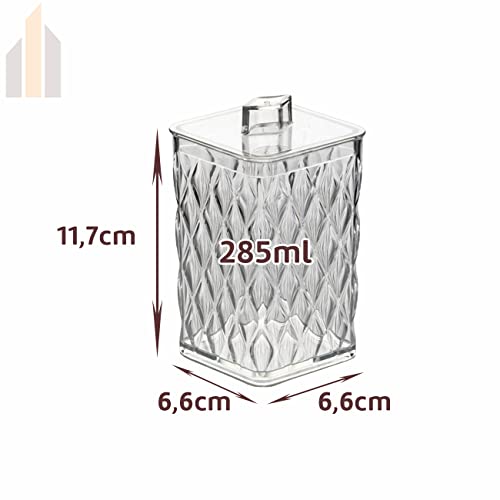 Jogo Utensílios De Lavabo 4 Peças Pia Banheiro Luxo Glamour Cor:Kit Banheiro Incolor