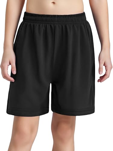 Kids Boys Breathable Athletic Shorts Drawstring Elastic Waistband Sports Shorts with Pockets3