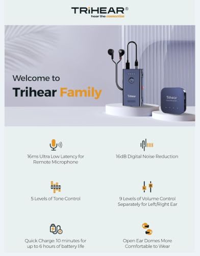 Image of Convo Hearing Amplifier for Seniors with Remote Microphone and Noise Cancelling, Rechargeable Personal Sound Devices for TV Listenings