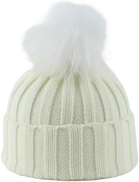 Kids' 3-Pom Pom Hat & Scarf Set, Rib Knit Winter Beanie and Scarf, Warm Matching Set for Boys & Girls
