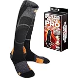 [FIRN] フィルン スキー スノーボード ソックス ダイナミック ソックス プロ メリノウール 靴下 高機能 段階着圧 吸湿 速乾 抗菌 防臭 通気性 スポーツ フィット クッション メンズ レディース (L, オレンジ)