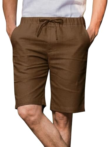 Image of Vogaan Men's Multi Color Linen Cotton Shorts | Regular Fit Casual Summer Shorts with 3 Pockets