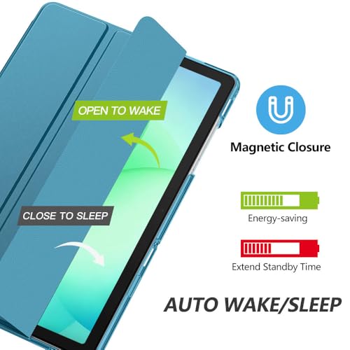 Image of MoKo for Samsung Galaxy Tab A11 Plus / A11+ Case 11 Inch 2026, Galaxy Tab A9 Plus / A9+ Case 11 Inch 2024, Slim Stand Hard PC Translucent Back Shell Smart Cover, Auto Wake /Sleep, French Blue
