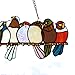 Bieye W10002 Tropical Birds Tiffany Style Stained Glass Window Panel Hangings with Chain, 19