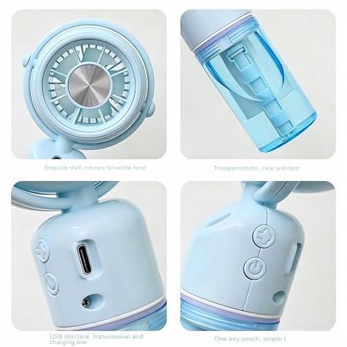Ventilador portátil pequeño USB con flujo ajustable de 3 velocidades 6