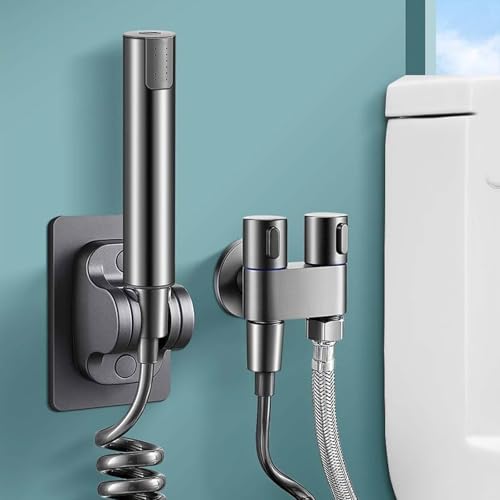 Ducha bidet para WC de alta presión con manguera extensible gris pistola 3