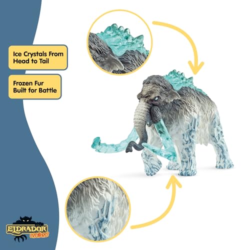 Image of schleich Eldrador Creatures - 7 inch Frost Mammoth Figurine with Movable Battle Tusks - Durable Monster Toy with Realistic Details - Prehistoric Ice Beast Figure for Imaginative Play - Kids 7+ | 70829