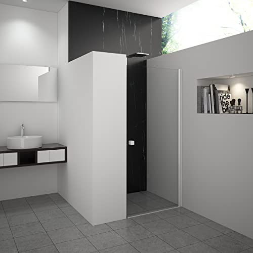 Marwell Duschtür YORK II 80x190 cm Duschkabine für Eck- und Nischenbau geeignet Duschabtrennung mit hochwertigen Aluminiumprofil in chrom Dusche aus Einscheibensicherheitsglas