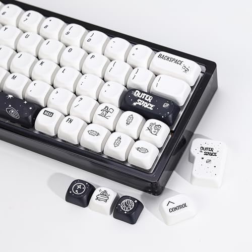 Image of KBDiy Outer Space KOA Profile Keycaps Set,Dye-Sublimation PBT Cute Custom Keyboard Keycap,135 Key Cap Set for Cherry Gateron MX Switches Mechanical Keyboards