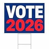 Vote 2026 18x24 Yard Sign – Midterm Election Outdoor Sign with Stakes, Double Sided