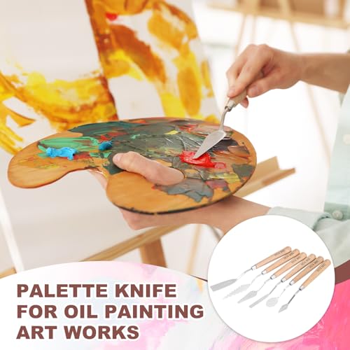 MECCANIXITY HM#3 Palette Knives 14mm Width Stainless Steel Spatula Painting Pallet Knife with Wood Handle for Oil Painting Acrylic Canvas Mixing Spreading by MECCANIXITY - Image 5