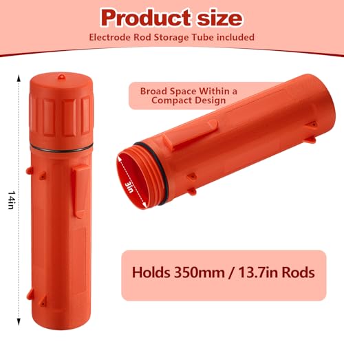 Image of Zonon 4 Pcs Welding Rod Storage Tube 14 Inch Tig Rod Holder, Orange