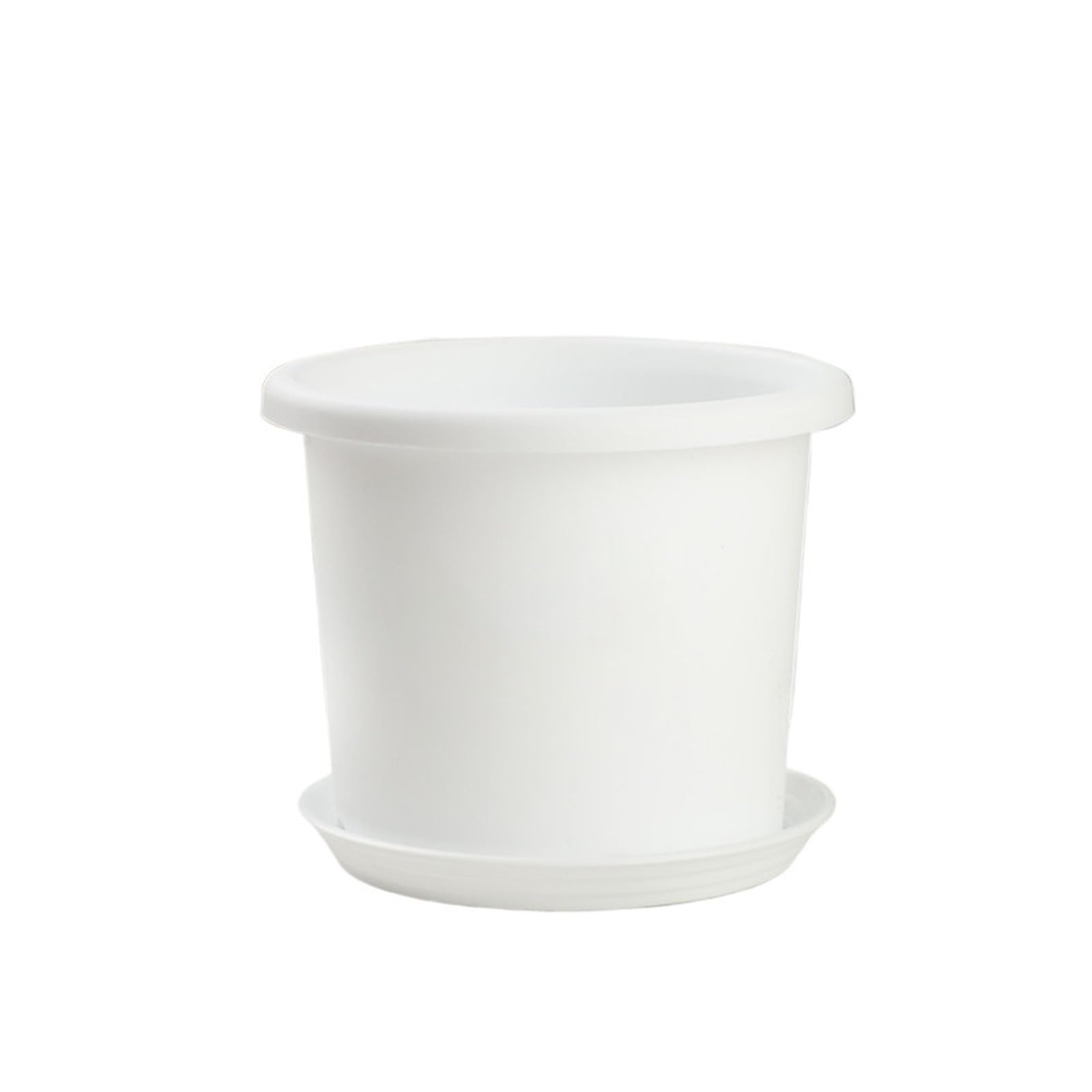 Lkvent Round Plastic Flower Pots with Tray Small Planters plant pots