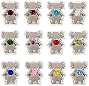 Girl Silver Birthstone Floating Charm (August)