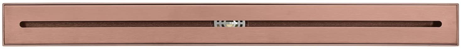 Caniveau de douche anti-obstruction 61 cm or rose inox 304