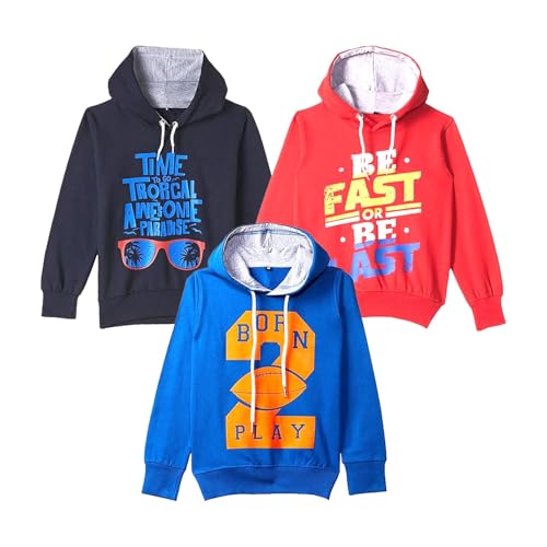 Image of T2F Boys Cotton Hooded Sweatshirt (Pack of 3)