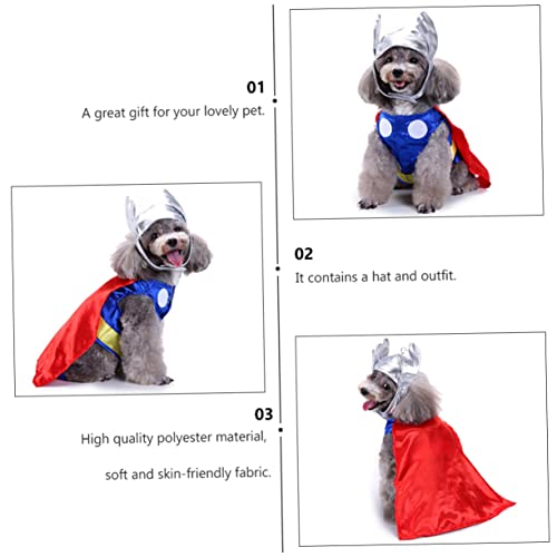 Disfraz para perro Halloween de tela poliéster con sombrero miniatura 7