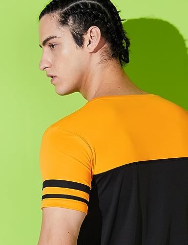 Image of Amazon Brand - Symbol Men's Color Block Active Regular Fit Sports T-Shirt | Round Neck | Half Sleeve (Available in Plus Sizes)