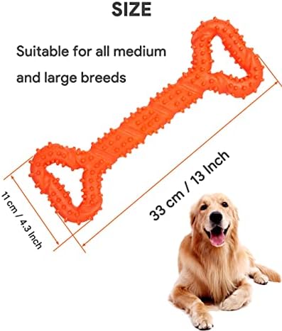 Dog Toys Indestructible, Interactive Dog Toys for Boredom for Medium Dogs & Large Dogs, Puppy Toys Teething for Small Dogs, Dog Chews Long Lasting Natural, Tough Dog Bones, Dog Toothbrush Pet Toys