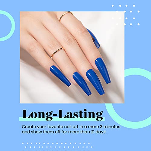 Image of Beetles Blue Gel Nail Polish, 1 Pcs 15ml Cobalt Color All Season Gel Polish Nail Art Manicure Salon Soak Off DIY Nail Uv Design at Home for Women