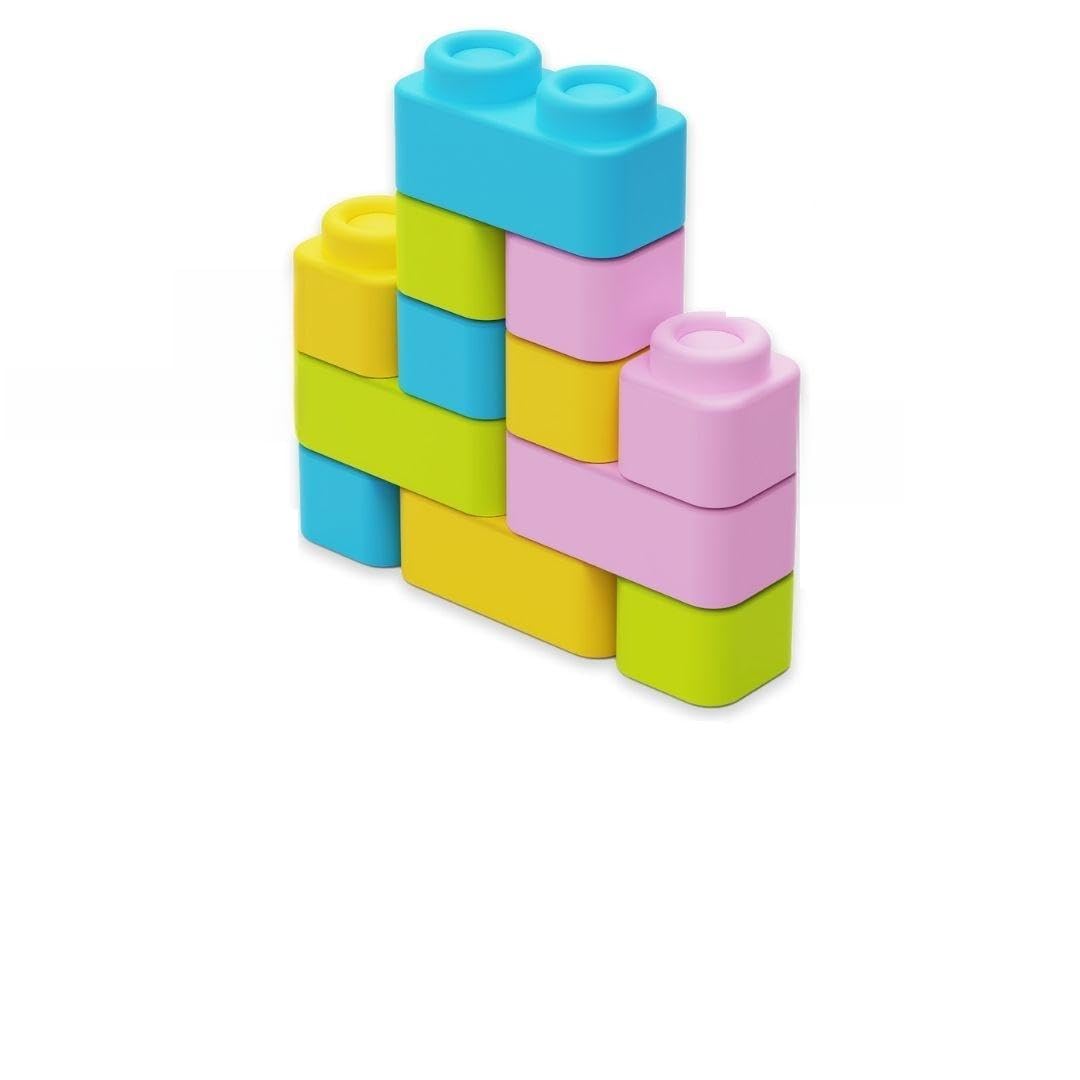 Learning Steps Infant Soft Building Blocks – Squishy Baby Blocks 6 Months+, Montessori Toy for Colors, Counting, Stacking & Fine Motor Skills, Food-Grade Soft Plastic, Bath & Washable (27)-image-35
