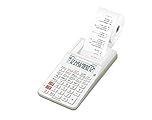 Casio HR-8RCE-WE - Calcolatrice Scrivente Bianca Portatile, Bianco