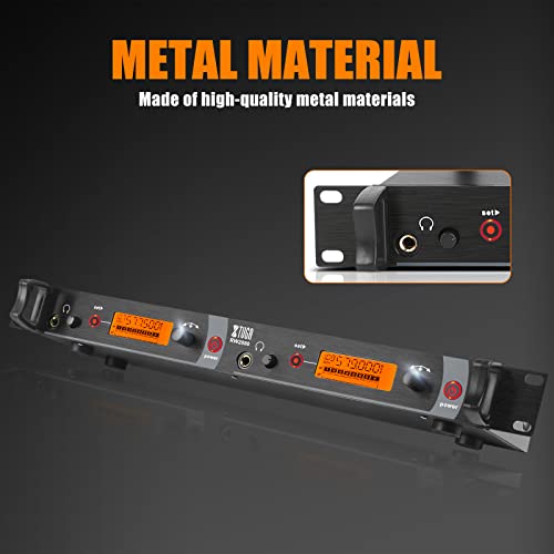 Xtuga Rw2080 Whole Metal Wireless In Ear Monitor System 2 Channel 2/4/6/8 Bodypacks Monitoring With In Earphone Wireless Type Used For Stage Or Studio Frequency902-928Mhz (2 Bodypack With Transmitter) #TOP5