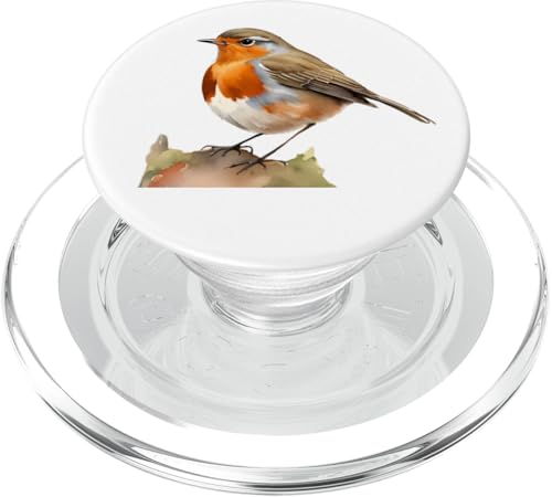 PopGrip pour MagSafe Chemise Robin Bird avec illustration rouge-gorge premium