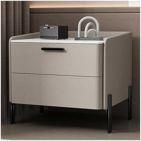 Reinforced Carbon Steel Night Stand, Anti-Drop Double-Layer Bedside Table, Stylish End Table for Bedroom, Living Room, Home Storage Solutions