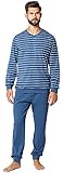 Ladeheid Herren Schlafanzug Zweiteiler Langarm Pyjama lang bunt aus Baumwolle LA40-220 (Norden Weiß, M)