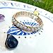 Handmade Genuine Jade Bracelet 14k Gold-Filled Wire Wrapped, Feng-shui Stone Chakra Healing Gemstone Crystal Beads Adjustable Bangle Cuff Jewelry Gift for Women Men