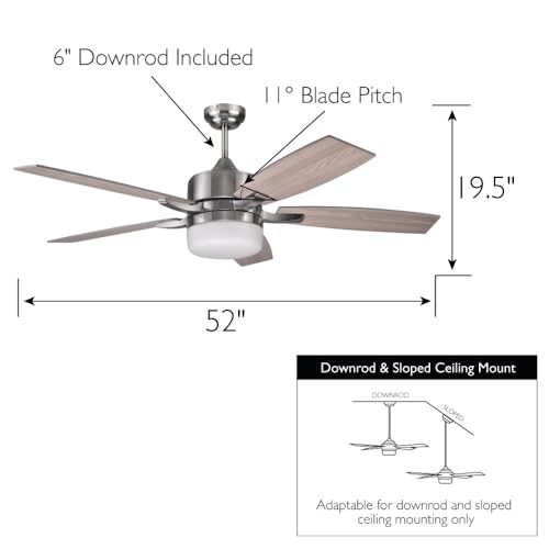 Image of Design House Grayson Ceiling Fan, 52 inch, Brushed Nickel
