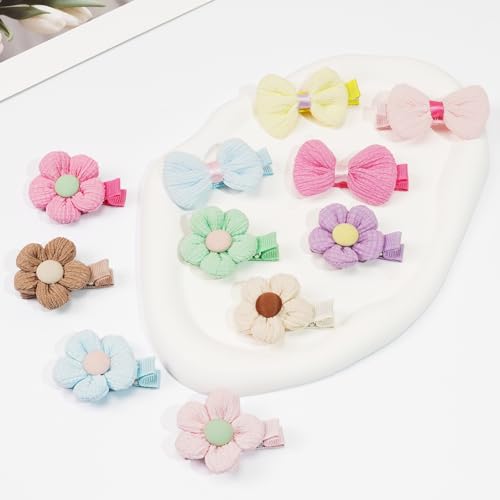 Bbgifts 24Pcs Toddle Flower Hair Clips For Girls Baby Hair Clips Cute Floral Infant Hair Clips Candy Bow Non Slip Little Girls Hair Accessories For Thick Hair thumb #4