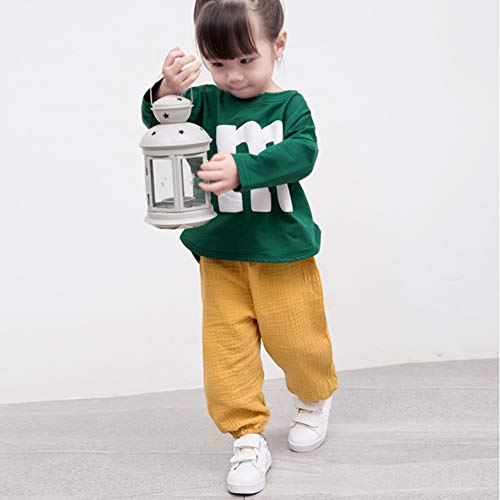 Miyanuby Baby Mädchen Jungen Pumphose Sommer Feste Jogginghose Lässige Elastische Hose für Unisex Baby…
