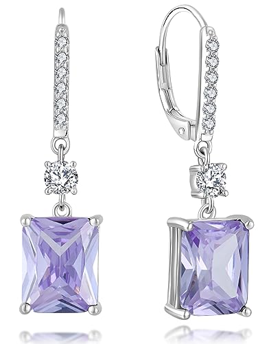 Solid-Sterling-Silver-Dangle-Earrings-10x8mm-Cushion-Birthstone-Earrings-for-Women-Leverback-Drop-Earring-Jewelry-for-Her