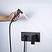 Hand Held Bidet Sprayer for Toilet Brass Hot and Cold Baby Cloth Diaper Wall Mounted with 1.5M Shower Hose Portable Bathroom Cleaning Kit,Black(Black)